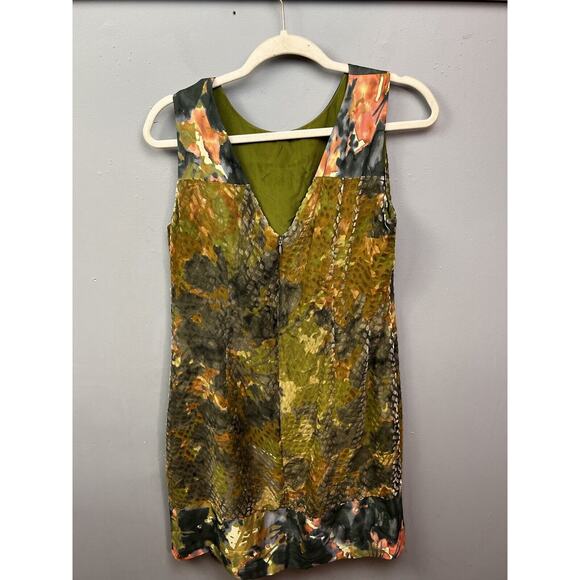 Beth Bowley Anthropologie Shift Dress Womens Medium Silk‎ Textured earth tones - Picture 2 of 8